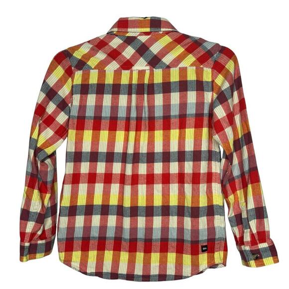 Tea Collection Long Sleeve Button Down Multi Colored Flannel Shirt Size 12 - Picture 2 of 10